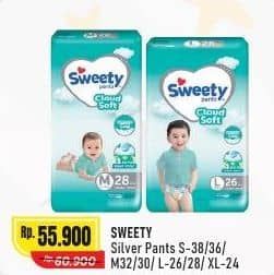 Promo Harga Sweety Silver Pants S36, S38, XL24, M32, L26, L28, M30 24 pcs - Alfamart