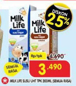 Promo Harga MILK LIFE Fresh Milk All Variants 200 ml - Superindo