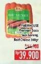 Promo Harga FARMHOUSE Premium Beef Sausage/Beef Cheese Sausage 360gr  - Hypermart