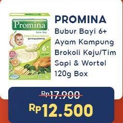 Promo Harga Promina Bubur Bayi 6+ Cheezy Chicken Broccoli, Beef Stew With Carrot 120 gr - Indomaret