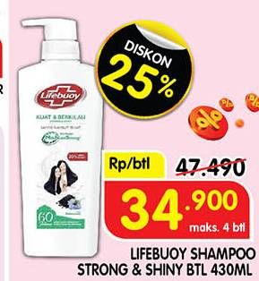 Promo Harga Lifebuoy Shampoo Strong Shiny 430 ml - Superindo