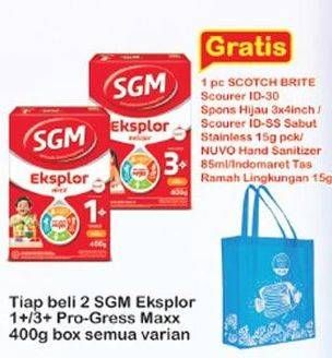 Promo Harga SGM Eksplor 1+/ 3+ All Variants per 2 box 400 gr - Indomaret