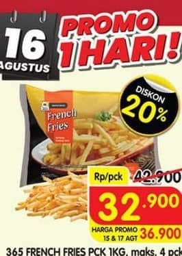 Promo Harga 365 French Fries 1000 gr - Superindo