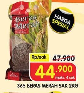 Promo Harga 365 Beras Merah 2000 gr - Superindo