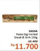 Promo Harga SASHA Toothpaste Herbal, Siwak Sirih 150 gr - Alfamidi