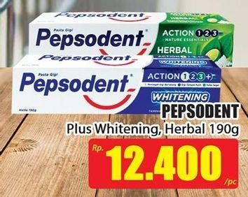 Promo Harga PEPSODENT Toothpaste Plus Whitening/Toothpaste Herbal  - Hari Hari