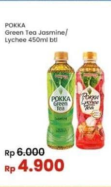 Promo Harga Pokka Minuman Teh Jasmine Green Tea, Lychee Tea 450 ml - Indomaret