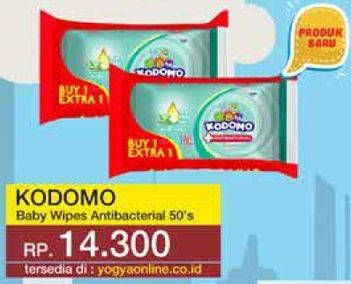 Promo Harga KODOMO Baby Wipes Anti Bacterial 50 pcs - Yogya