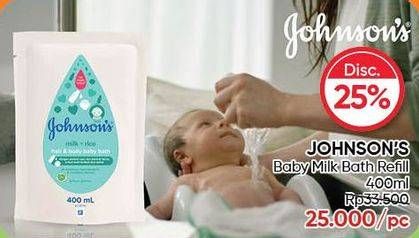 Promo Harga JOHNSONS Baby Milk Bath Milk + Rice 400 ml - Guardian