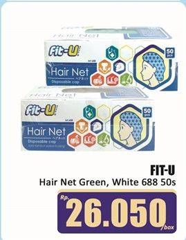 Promo Harga Fit-u Hairnet White, Green 50 pcs - Hari Hari