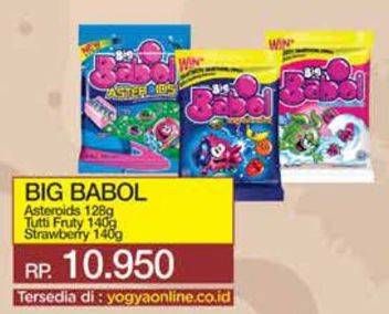Promo Harga Big Babol Candy Gum Asteroids, Tutti Fruity, Strawberry 128 gr - Yogya