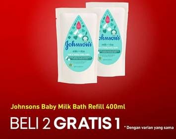 Promo Harga JOHNSONS Baby Milk Bath 400 ml - Carrefour