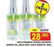 Promo Harga ANTIS Hand Sanitizer Jasmine Tea, Jeruk Nipis, Timun per 3 botol 55 ml - Superindo