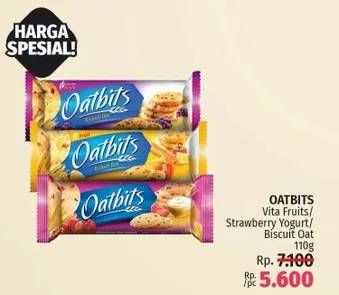 Promo Harga OATBITS Biskuit Vitafruit, Strawberry Yoghurt, Raisin 110 gr - LotteMart