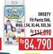 Promo Harga Sweety Fit Pantz Dry Active L54, M60, S66 54 pcs - Hypermart