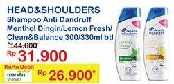 Promo Harga HEAD & SHOULDERS Shampoo 300ml/330ml  - Indomaret