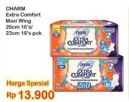 Promo Harga Charm Extra Comfort Maxi Wing 23cm, Long Wing 26cm 16 pcs - Indomaret