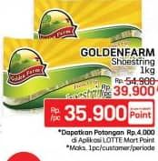 Golden Farm French Fries 1000 gr Diskon 27%, Harga Promo Rp39.900, Harga Normal Rp54.900, Lotte Mart Poin Rp. 35.900
Maks 1 Pcs/Konsumen/Periode, Khusus Member