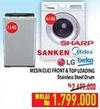 Promo Harga SHARP / SANKEN / MIDEA / LG / BEKO Mesin Cuci Front & Top Loading  - Hypermart