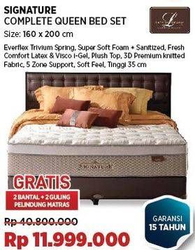 Promo Harga Lady Americana Signature Complete Bed Set Queen 160x200cm  - COURTS