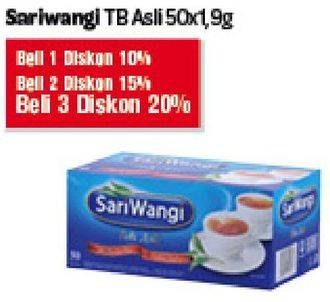 Promo Harga Sariwangi Teh Asli 50 pcs - Carrefour