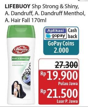 Promo Harga Lifebuoy Shampoo Strong Shiny, Anti Dandruff, Anti Hair Fall, Refresh Cool 155 ml - Alfamidi