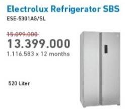 Promo Harga ELECTROLUX ESE-5301AG/SL | Refrigerator SBS 520 L  - Electronic City