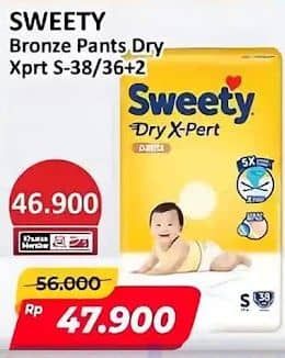 Promo Harga Sweety Bronze Pants Dry X-Pert S36+2 38 pcs - Alfamart