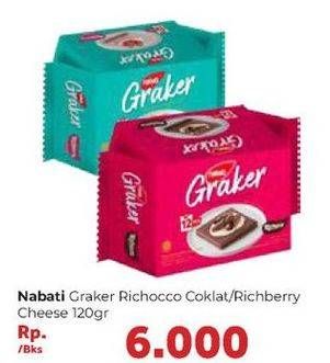 Promo Harga NABATI Graker Graham Crackers Raspberry Cheesecake, Richoco 120 gr - Carrefour