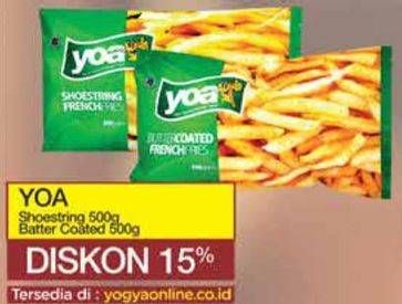 Promo Harga YOA French Fries Shoestring, Butter Coated 500 gr - Yogya