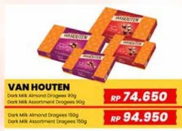 Promo Harga Van Houten Dragees Dark Milk Almonds, Dark Milk Assortment 90 gr - Yogya