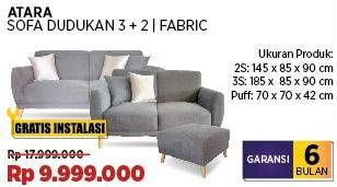 Promo Harga Atara Sofa Dudukan 3 + 2 Fabric  - COURTS