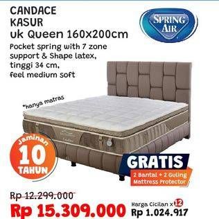 Promo Harga SPRING AIR Candace Bed Set Queen 160x200cm  - Courts