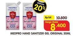 Promo Harga MEDPRO Sanitizing Hand Gel 30 ml - Superindo
