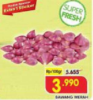 Promo Harga Bawang Merah per 100 gr - Superindo