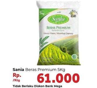 Promo Harga Sania Beras Premium 5 kg - Carrefour