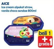 Promo Harga Aice Sundae Alpukat Strawberry, Vanilla Chocolate 800 ml - Hypermart