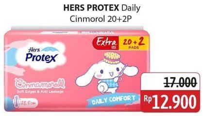 Promo Harga Hers Protex Daily Comfort Wing 23, 5cm 22 pcs - Alfamidi