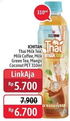 Promo Harga ICHITAN Thai Drink Milk Coffee, Milk Green Tea, Milk Tea, Mango Coconut 310 ml - Alfamidi