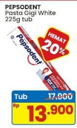 Promo Harga Pepsodent Pasta Gigi Pencegah Gigi Berlubang White 225 gr - Indomaret