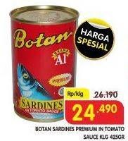 Promo Harga Botan Sardines Premium In Tomato Sauce 425 gr - Superindo