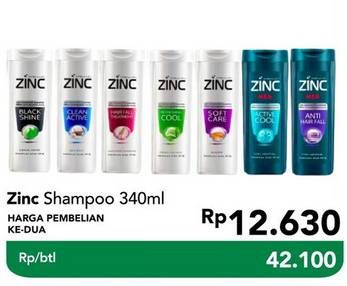 Promo Harga ZINC Shampoo 340 ml - Carrefour