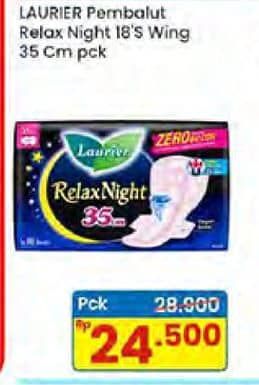 Promo Harga Laurier Relax Night 35cm 18 pcs - Indomaret