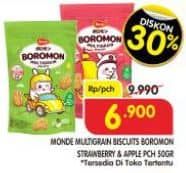 Promo Harga Monde Boromon Multigrain Biscuit Apple, Strawberry 50 gr - Superindo