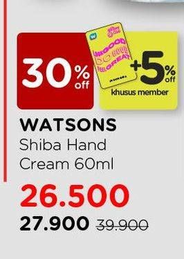 Promo Harga WATSONS Hand Cream Shibainc 60 ml - Watsons