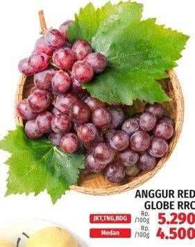 Promo Harga Anggur Red Globe RRC per 100 gr - LotteMart
