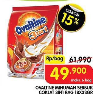 Promo Harga Ovaltine 3 In 1 per 18 sachet 33 gr - Superindo