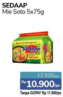 Promo Harga SEDAAP Mie Kuah Soto per 5 pcs 75 gr - Alfamidi