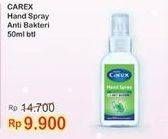 Promo Harga CAREX Hand Sanitizer Spray Anti Bakteri 50 ml - Indomaret