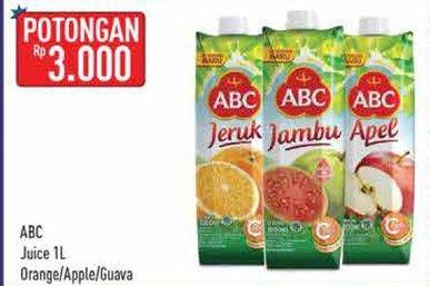 Promo Harga ABC Juice Orange, Apple, Guava 1000 ml - Hypermart